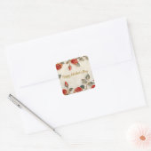 Rood Goud Rozen  Moederdag Vierkante Sticker (Envelop)