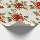 Rood Goud Rozen Wrapping Paper Cadeaupapier (Hoek)
