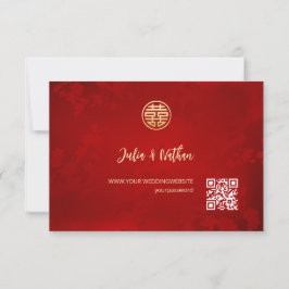 Rood Goud RSVP Chinese Huwelijk Kaartje