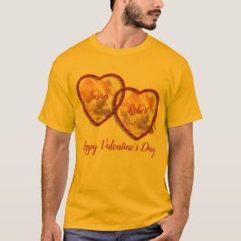Rood Goud Schattige Hart Tiener Happy Valentines D T-shirt