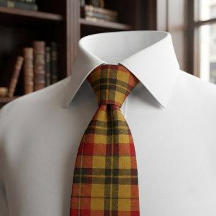 Rood & Goud Schotse Ruit Plaid Stropdas