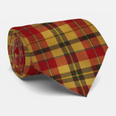 Rood & Goud Schotse Ruit Plaid Stropdas (Opgerold)
