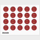 Rood & Goud Schrift Type SAVE THE DATE Sticker (Vel)