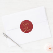 Rood & Goud Schrift Type SAVE THE DATE Sticker (Envelop)
