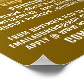 Rood & Goud, Seizoensgebonden Recruitment Adverter Poster (Hoek)