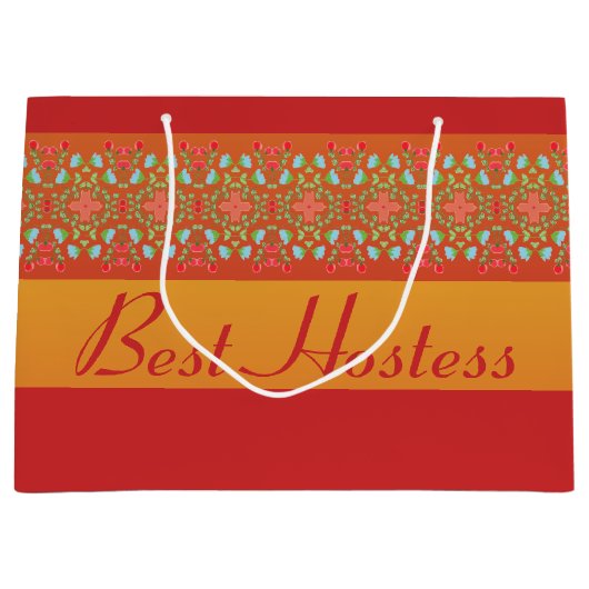 Rood goud Sinaasappel en geel Groot Cadeauzakje (Voorkant)