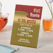 Rood & Goud, Sinterklaas Bezoekersuren Reclamebord Met Voetstuk (Insitu)