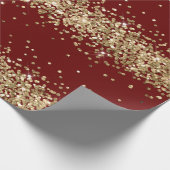 Rood Goud Sparkle Glitter Cadeaupapier (Hoek)