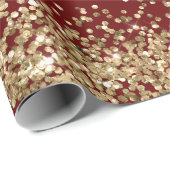Rood Goud Sparkle Glitter Cadeaupapier (Rol Hoek)