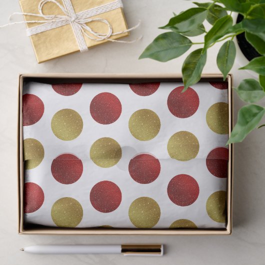 Rood Goud Sparkly Feestelijk Kerst Tissue Papier (Geschenk)