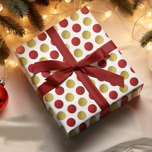 Rood Goud Sparkly Feestelijk Kerst Wrapping Papier