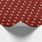 Rood & Goud Sterrenpatroon Kerstmis Cadeaupapier (Hoek)