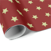 Rood & Goud Sterrenpatroon Kerstmis Cadeaupapier (Rol Hoek)