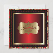 Rood & Goud Stip Feest Vieren | Uitnodigingen (Voorkant)