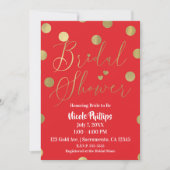 Rood & Goud Stippen Modern Glam Vrijgezellenfeest Kaart (Voorkant)