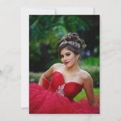 Rood Goud Tiara Quinceañera Uitnodiging in het Spa (Achterkant)