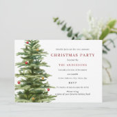 Rood Goud Traditionele Bauble Tree Kerstfeest Kaart (Staand voorkant)