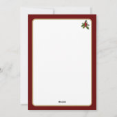 Rood & Goud Traditionele Streep Foto Kerstkaart (Achterkant)