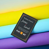 Rood & Goud Trouwen Custom Details Uitnodiging