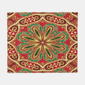 Rood Goud Vakantie Fleece Deken (Voorkant (Horizontaal))