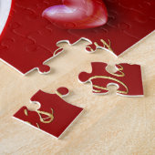 Rood Goud Valentijnsdag Romantische Harten Legpuzzel (Zijkant)