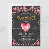 Rood Goud Valentijnse Liefje 1e Verjaardag Kaart (Voorkant)