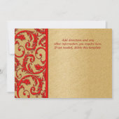 Rood goud verloving verjaardag PERSONALIZE Kaart (Achterkant)