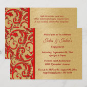 Rood goud verloving verjaardag PERSONALIZE Kaart (Voorkant / Achterkant)