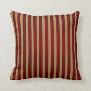 Rood & Goud Verticale Strepen Gestreept Patroon Kussen