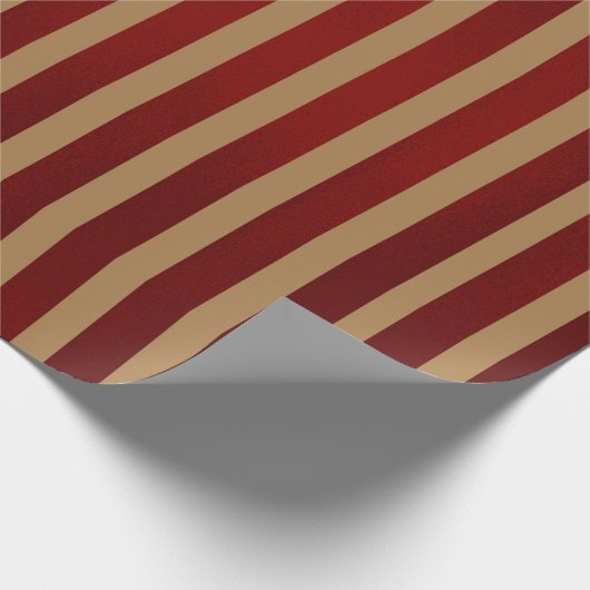 Rood & Goud Verticale Strepen Gestreept Patroonpar Cadeaupapier (Hoek)