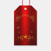 Rood Goud Vrolijk Kerstcadeau Labels Cadeaulabel (Achterkant)