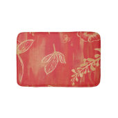 Rood Goud Waterverf Bloemen Badmat (Voorkant)