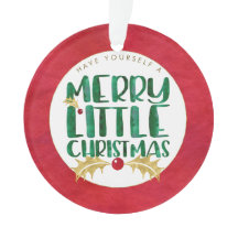 Rood & Goud Waterverf FOTO Merry Little Christmas