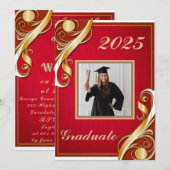Rood Goud Wit Afstuderen 2025 Kaart (Voorkant / Achterkant)
