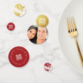 Rood Goud & Wit Bloesem Dubbel Geluk Chinees Confetti (Groep)