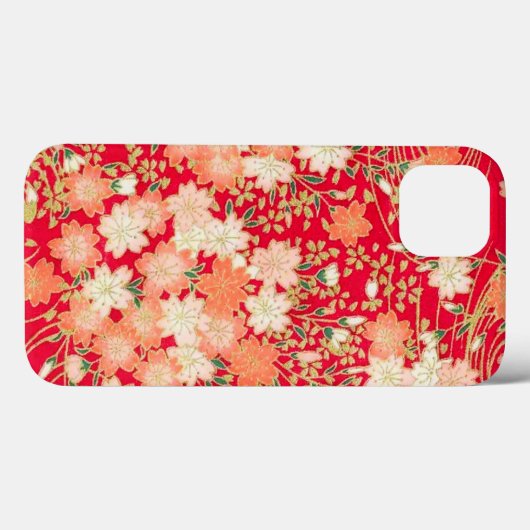  rood goud wit japans kimono floraal Case-Mate iPhone case (Achterkant (horizontaal))