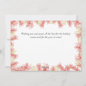 Rood Goud Wit Moderne Botanische Foto Kerstmis Feestdagenkaart (Achterkant)