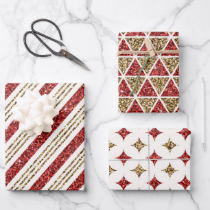 Rood, goud, wit papier vellen