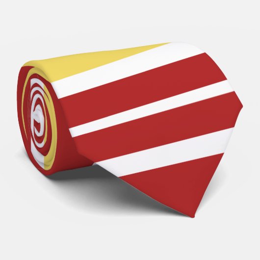 Rood, goud, wit Stropdas van de Controle van het R (Opgerold)