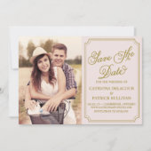 Rood & Goud Wizige 'Save the Date'-aankondiging Save The Date (Voorkant)