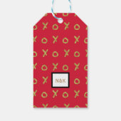 Rood & Goud X O XO XO's Trendy Cute Cadeaulabel (Achterkant)