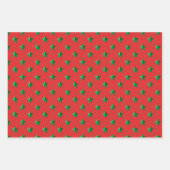 Rood Goud Zilver Groene Sterren Vakantie Inpakpapier Vel (Voorkant 3)