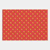 Rood Goud Zilver Groene Sterren Vakantie Inpakpapier Vel (Voorkant)