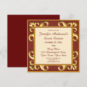 Rood Goud Zoet Zestien Kaart (Voorkant / Achterkant)