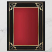 Rood Goud Zwart Art Deco Luxe Briefhoofd (Voorkant)