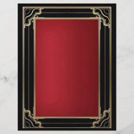 Rood Goud Zwart Art Deco Luxe Briefhoofd