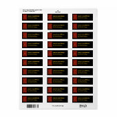 Rood Goud Zwart Bruiloft Etiket (Full Sheet)