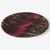 Rood Goud Zwart Koeienhuid Papieren Bordje (Gekanteld)
