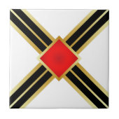 Rood Goud Zwart Kruis Kruis Tegeltje (Voorkant)