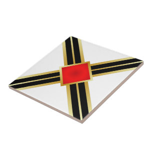 Rood Goud Zwart Kruis Kruis Tegeltje
